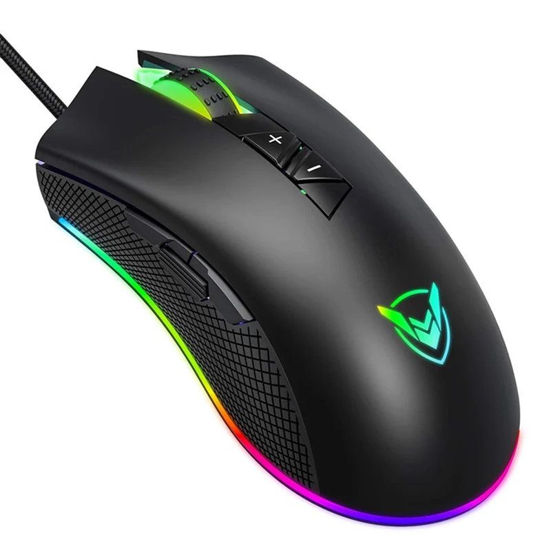 VicTsing Проводная игровая мышь регулируемая 8 программируемых кнопок 10000 dpi Chroma RGB с подсветкой эргономичная оптическая компьютерная игровая мышь