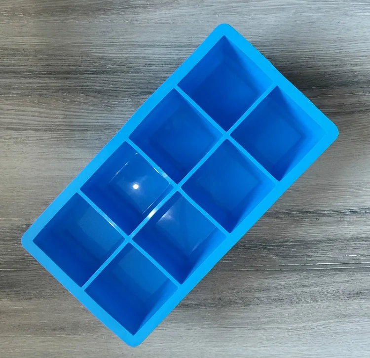 8 большой куб Гигантский Большой силиконовый кубик льда квадратный лоток плесень нетоксичный без запаха безопасное использование HG6973 HG12184-HG12187 - Цвет: sky blue