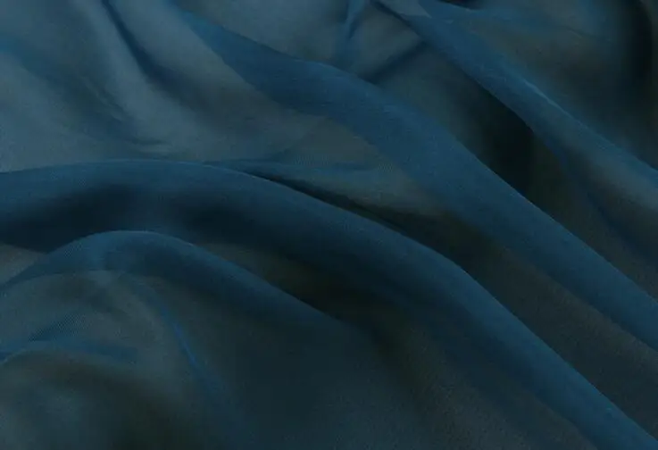 

Howmay 100% pure silk fabric chiffon 5.5m/m 140cm 55" dark blue 26# color for scarf dress scarf decoration