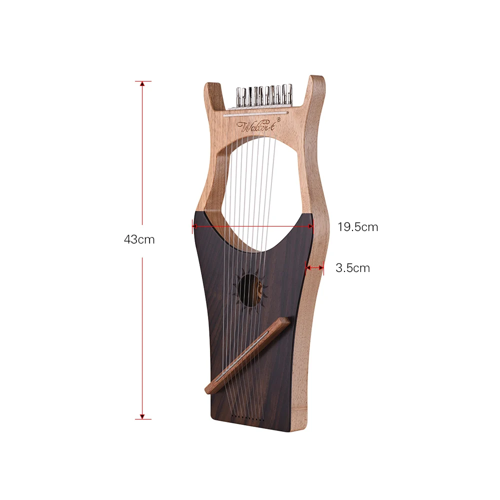 10-String деревянные Lyre harp нейлоновые струны ели Topboard бука древесины Backboard струнный инструмент с сумкой для переноски