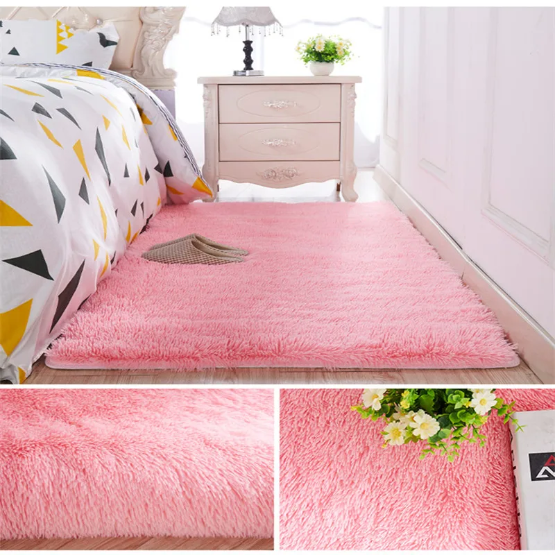 Top selling long hair Thickened washed silk hair non-slip carpet living room coffee table blanket bedroom rugs bedside mat