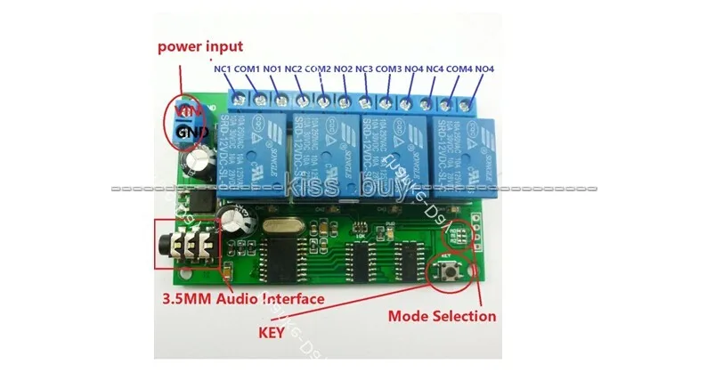 Декодер сигналов DC 12V 4ch MT8870 DTMF голосовой пульт дистанционного управления