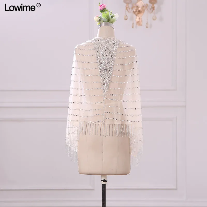 Sexy Women Wedding Jacket Full Beading Crystal Warp Long Sleeves Jackets Customized Warp Elegannt Jacket Women (2)