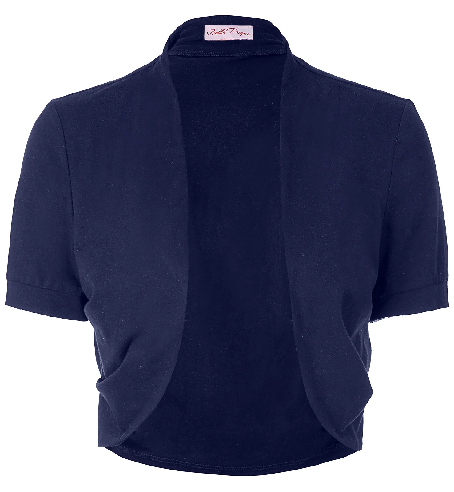 Navy Blue Женское летнее пальто, короткий рукав, плиссированные стороны, хлопок, болеро, женский кардиган, облегающие Топы - Цвет: Navy Blue