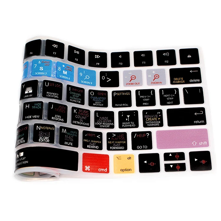 HRH Logic Pro X функциональный ярлык прочная клавиатура крышка силиконовая клавиатура защитная пленка для Apple Magic MLA22B/A английский