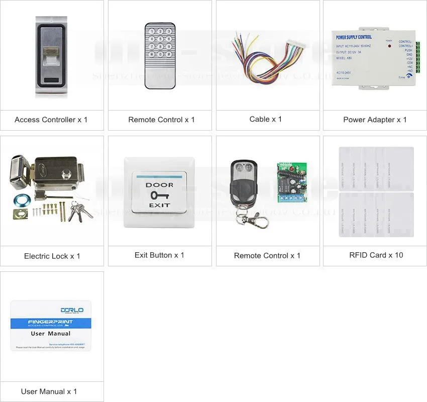 DIYSECUR считыватель отпечатков пальцев 125 кГц RFID ID карт металлический чехол система контроля допуска к двери комплект+ Электрический замок+ пульт дистанционного управления