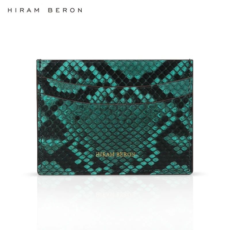 

Hiram Beron CUSTOM NAME FREE mens card holder wallet python leather luxury gift real leather fashion dropship