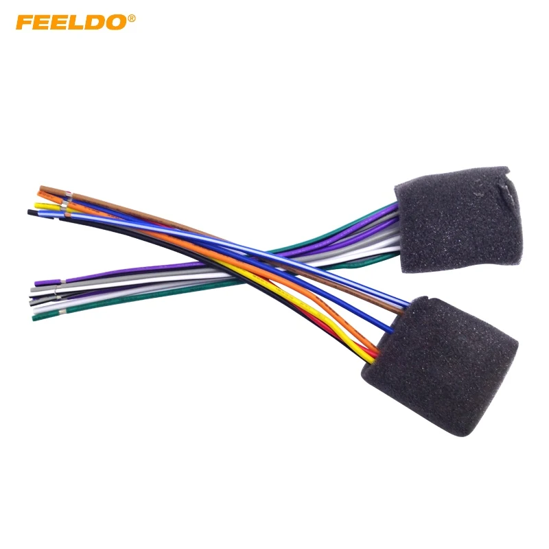 Feeldo 5pair Car Radio Audio Stereo 4 Speaker Wire Harness