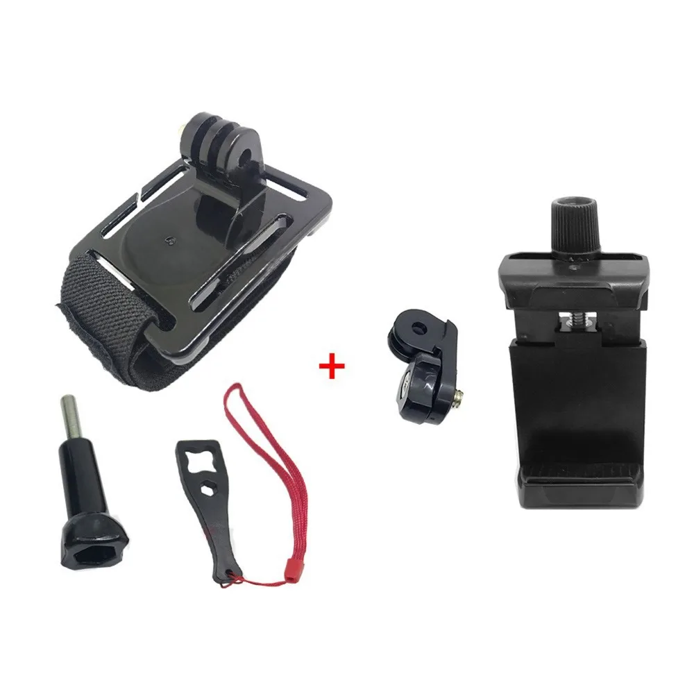 Мотоцикл полный шлем подбородка монтажный зажим для всех GoPro Hero/SJCAM Камера/huawei iphone