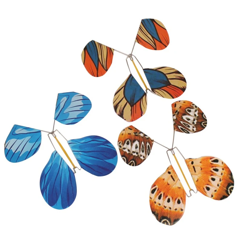 

4pcs The magic butterfly flying butterfly with card Toy with empty hands solar butterfly wedding magic props magic tricks