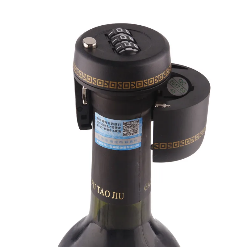 Plastic bottle password wine bottle stopper lock barware wine cocktail