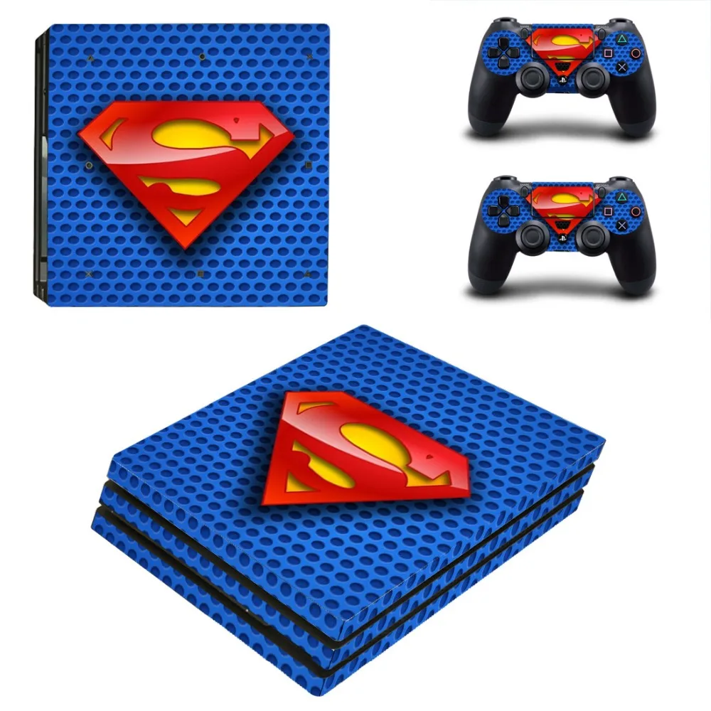 

Superman PS 4 Pro Skin PS4 Pro Stickers Play station 4 Pro Vinyl Decal Sticker For Sony Playstation 4 Pro Console & Controllers