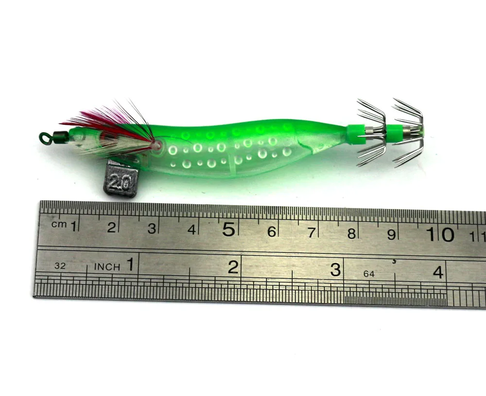 Isca de Pesca Equipamento de Pesca Venda Quente Squid Jig 10 cm 9.1g Madeira Luminosa Camarão Chocos Luva Lure Ganchos Explosão 30 Pcs 19 De Pesca 10 cm 9.1g Madeira Luminosa