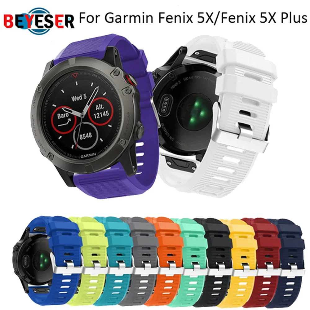 

Soft Silicone Replacement wristband Watch Band bracelet strap for Garmin Fenix 5X plus 3 HR Smart Watch 26mm wrist band strap