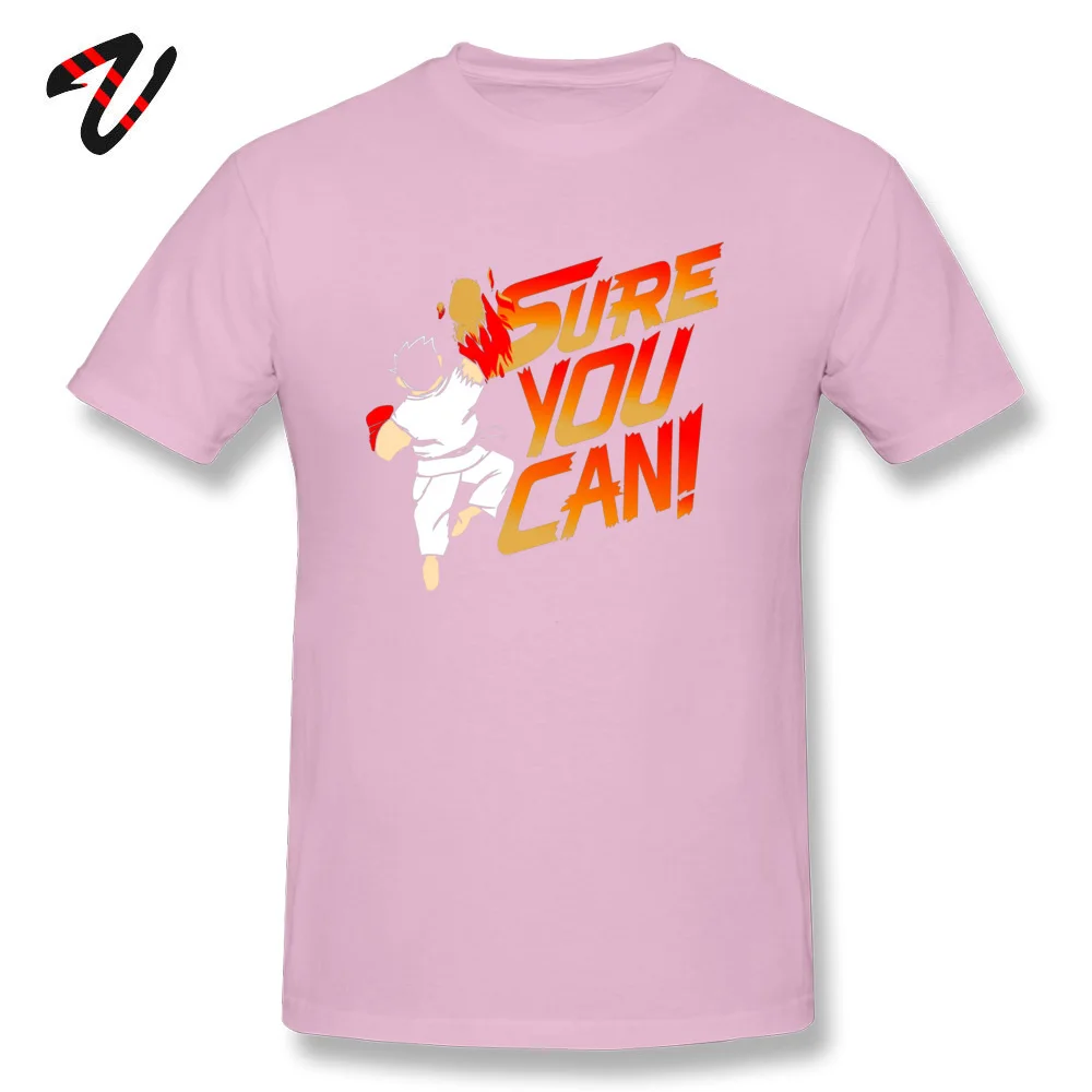 Crazy Top T-shirts Designer O-Neck SURE YOU CAN Cotton Fabric Adult T Shirt Casual Short Sleeve Clothing Shirt SURE YOU CAN 13514 pink
