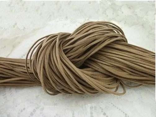

Free Shipping 100Yds Wooden Brown Flat faux Leather suede cord, 3mm, Wooden Brown faux suede cord for bracelets 3mm