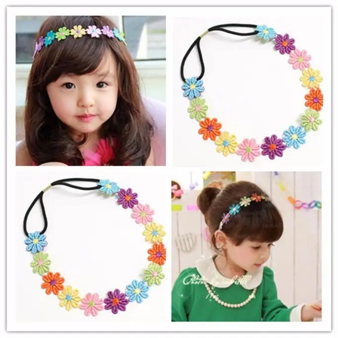 

New Lovely Baby Girl Kids Embroidered Flowers Headband Hair Accessories Headwear Hair accessories for Children Newborn Toddler