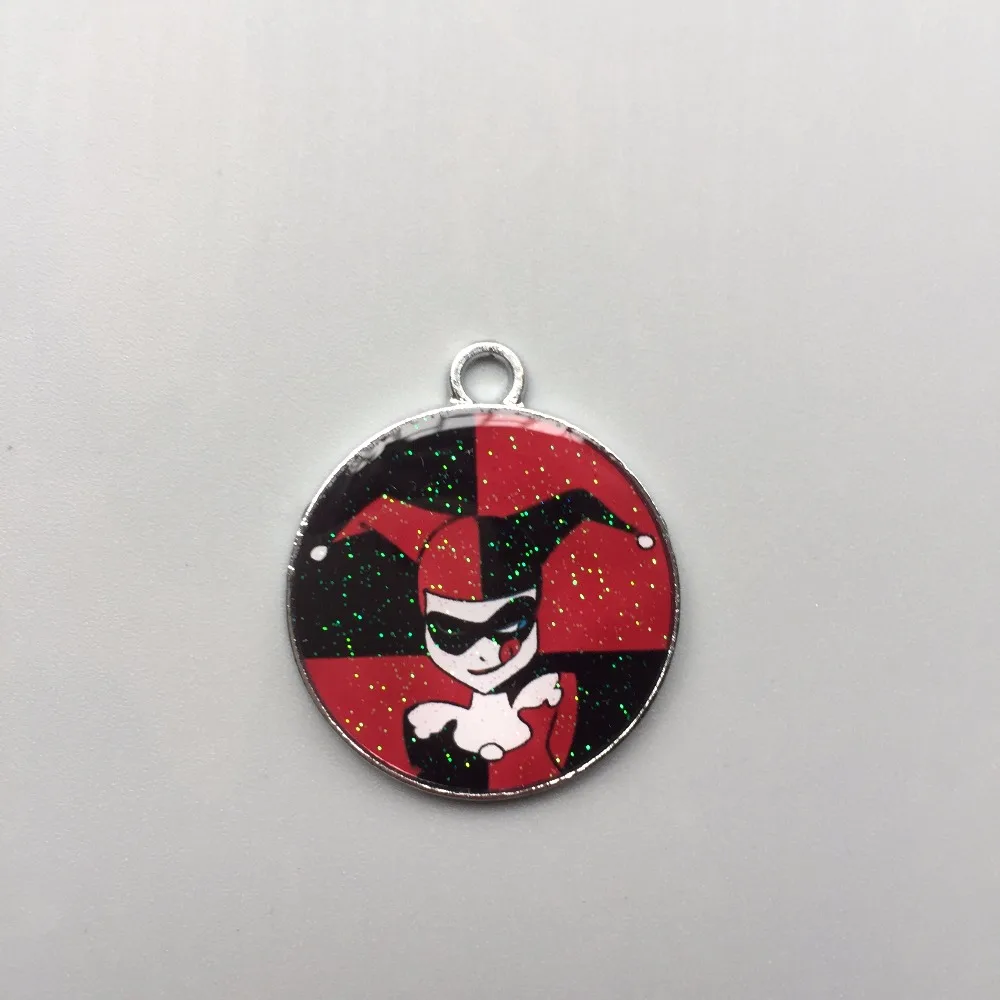 

lot New 20pcs Cartoon popular hero girl HARLEY QUINN Metal Charm Pendant DIY hand Necklace Jewelry Making