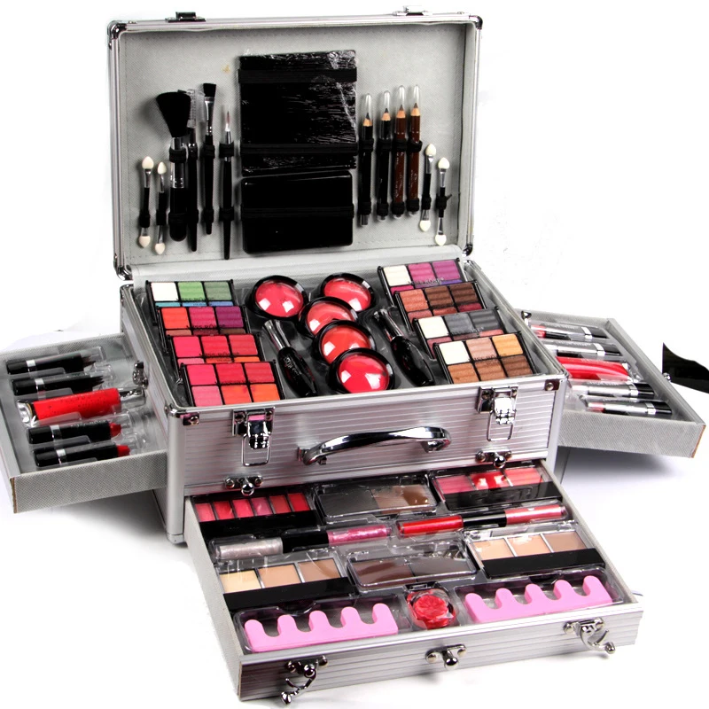 Makeup Kits 48colors Eyeshadow Blusher Powder Palette  Concealer Multicolor Lipstick Case Suitcases  Cosmetic Case by EMS