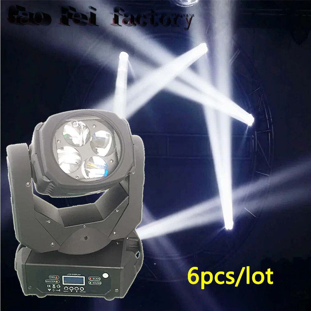 

6pcs/lot 4x25W Led Moving Head Light Super Beam Tyan shine Color LED Color Wheels Rotate Lens