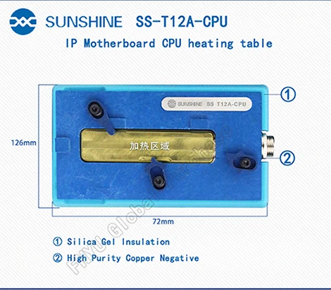 SUNSHINE SS-T12A паяльная станция комплект инструмент для ремонта материнской платы для iPhone 6 7 8 X XS мобильный телефон процессор NAND Отопление ремонт - Цвет: T12A-CPU