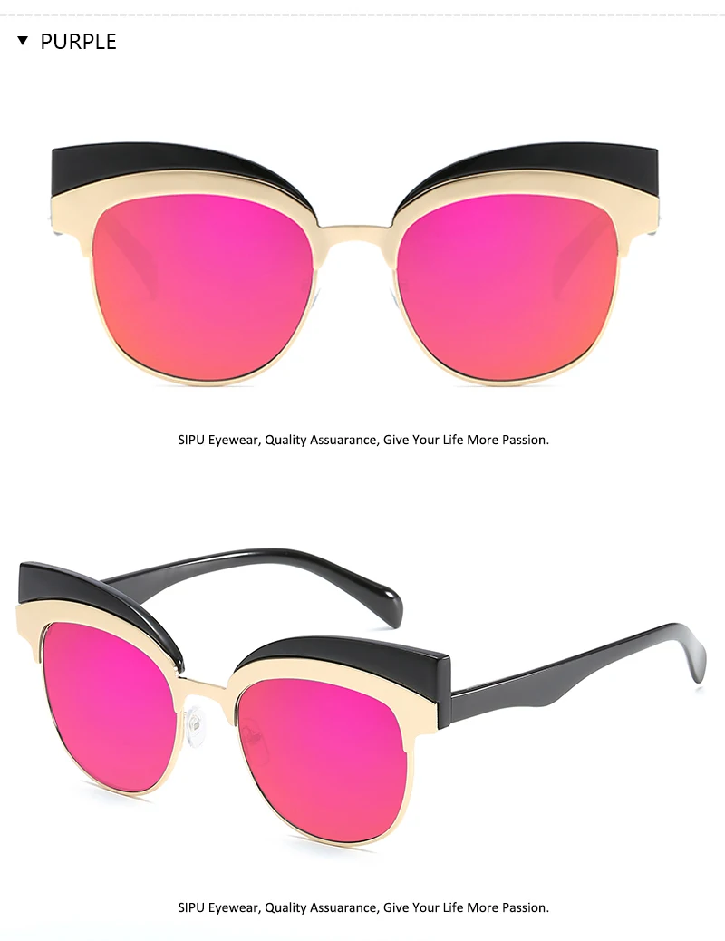 Розовое золото "кошачий глаз" женские брендовые дизайнерские Роскошные светоотражающие солнцезащитные очки Женские Óculos gafas-де-сол женщина UV400