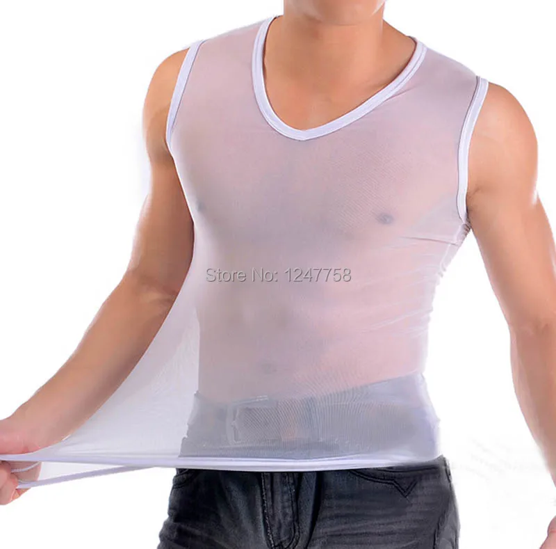 Новая мужская Мягкая сетчатая короткая рубашка нижнее белье без рукавов майка жилет Titness одежда