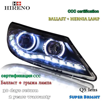 

Hireno Headlamp for 2010-2012 KIA Sportage R Headlight Assembly LED DRL Angel Lens Double Beam HID Xenon 2pcs