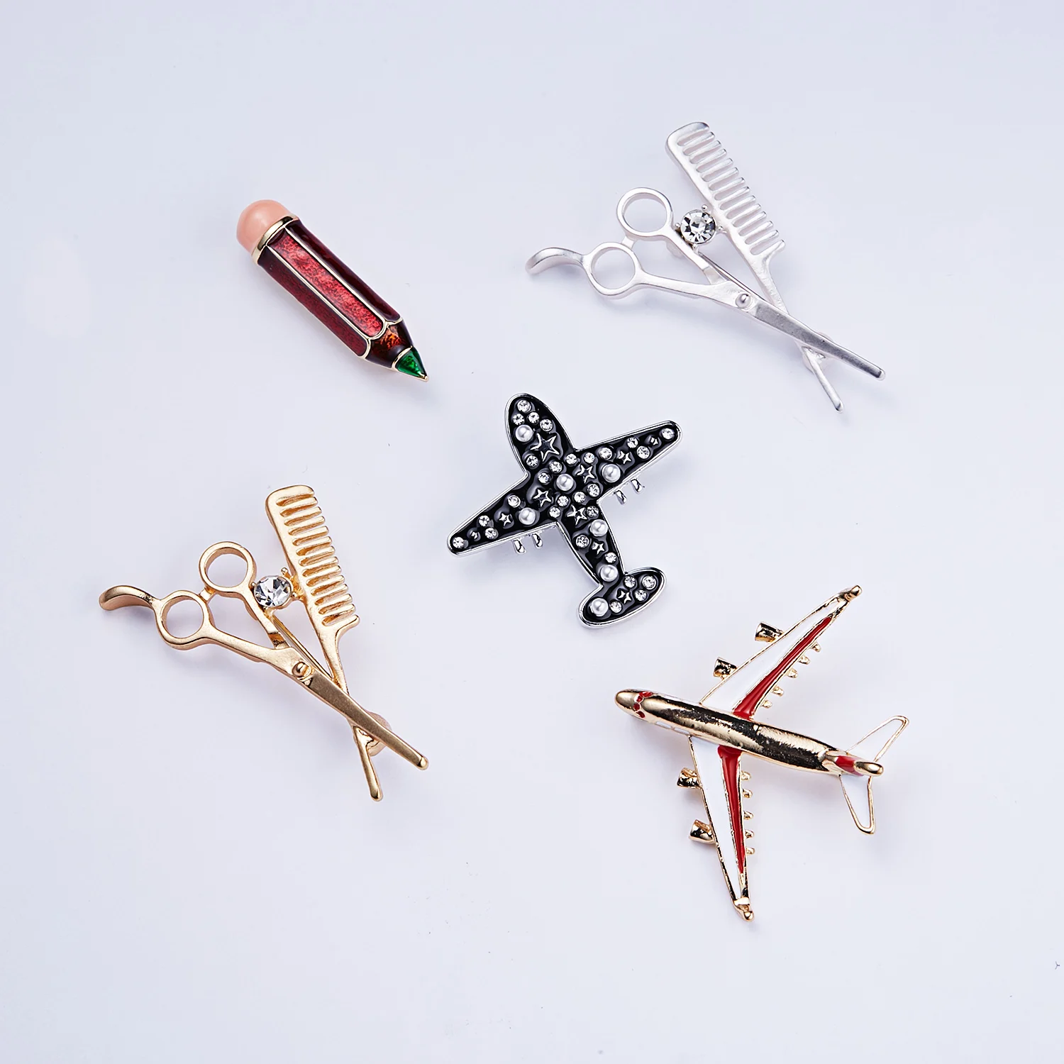 Rinhoo симпатичная маленькая брошь в виде самолета синяя эмаль золотого цвета