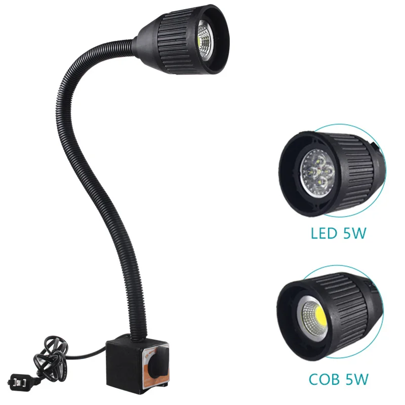 

led desk lights 5w 12v 24v 220v magnetic base Industrial Led Gooseneck Lamp for lathe garage warehouse cnc machines lighting