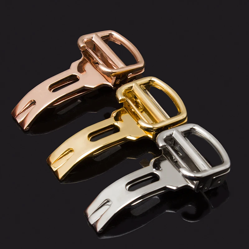 Stainless Steel Polished Fold-over Buckle Silver/Gold/Rose gold Watch Clasp 12/14/16/18/20mm for BALLON BLEU DE C-A-R-T-I-E-R | Наручные