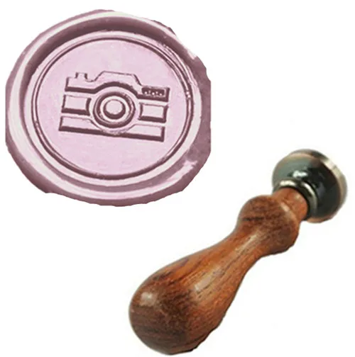 

Vintage Camera Custom Picture Logo Wedding Invitation Wax Seal Sealing Stamp Rosewood Handle Set Kit