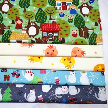 

5 pcs / lot, Twill Cotton Fabric Patchwork Handmade Cartoon Fabric CLOTHING Quilting Sewing Baby & Children Bedding Material