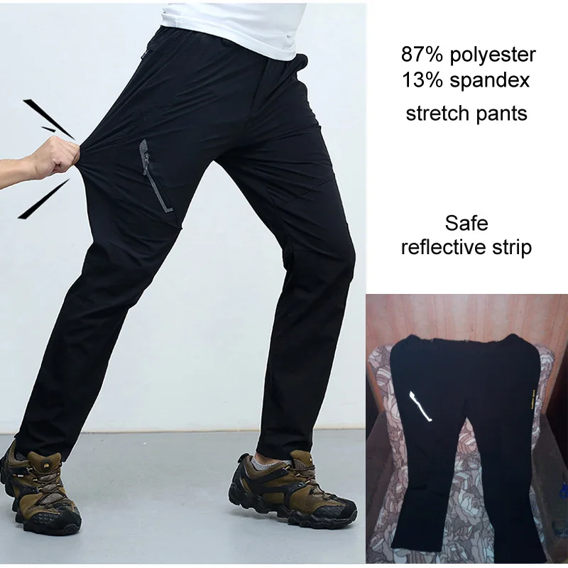 LoClimb 8XL عاكسة سراويل للتسلق الرجال الصيف الجافة سريعة في الهواء الطلق السراويل الرجل السراويل الرحلات الجبلية للماء السراويل AM012