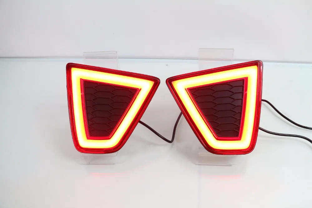 eOsuns LED night running lamp + turn signal + brake light for Honda Fit 2014 2015, tail light, rear bumper light