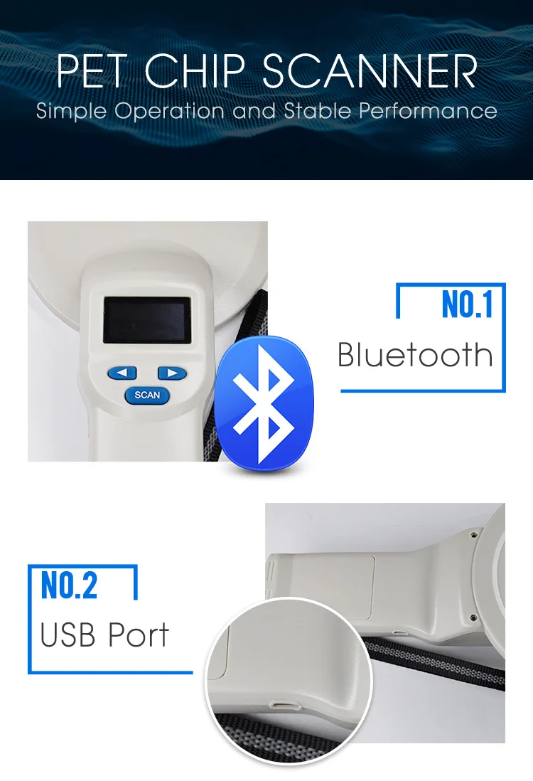 USB Bluetooth rfid портативный микрочип ручной считыватель 134,2 кГц FDX-B кГц 125 EMID микрочип сканер для идентификации животных