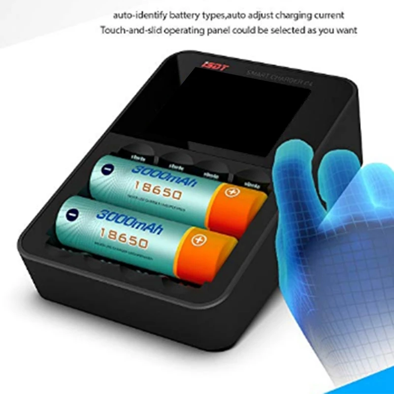  Isdt C4 8A Contact Screen Smart Battery Charger with Usb Output for Aa Aaa Battery with Ips Display - 4000032277720