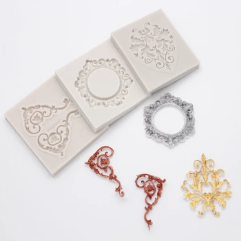 

European Lace Frame Shape Fondant Cake Silicone Mold Chocolate Candy Mould Baking Biscuits Pastry Molds Cake Decoration Tools