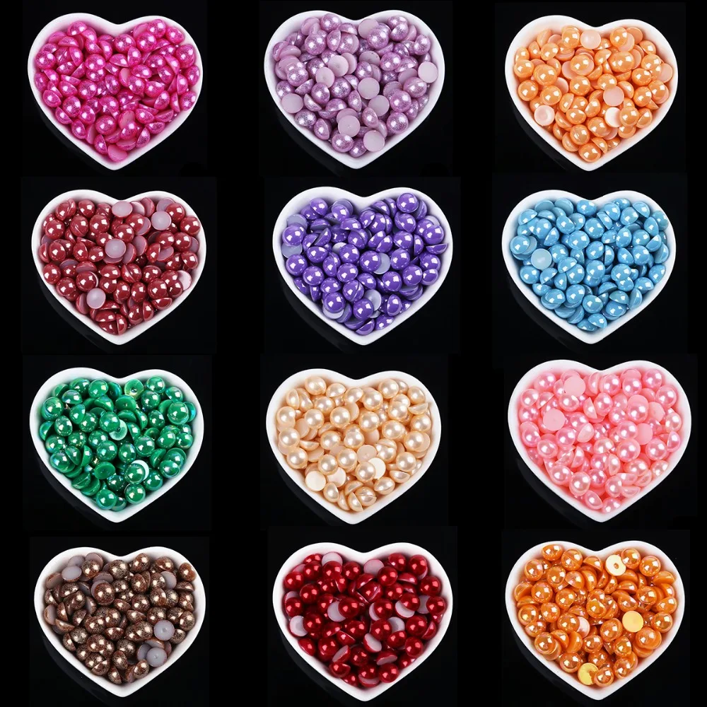 Buy 120pcs/Lot 10mm ABS Imitation Pearl Round Half