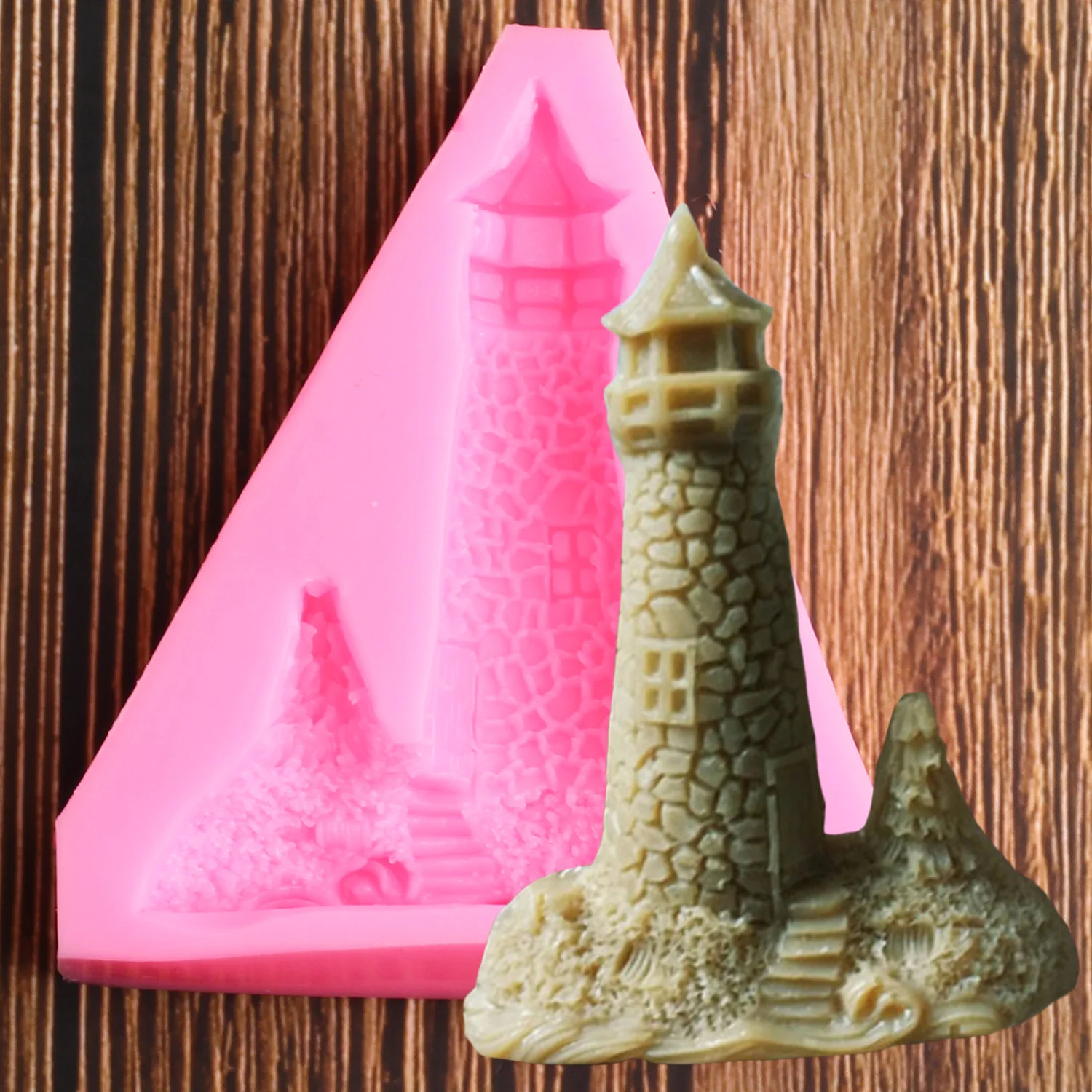 

3D Lighthouse Silicone Mold Polymer Clay Fondant Molds DIY Cake Decorating Tools Kitchen Baking Chocolate Candy Moulds
