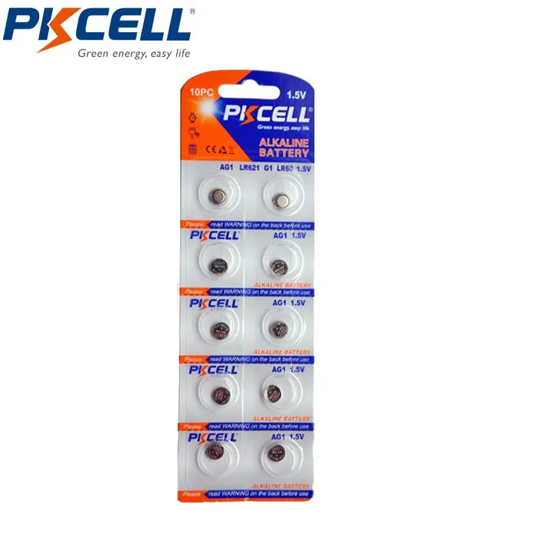 10Pcs LR60 164 621 AG1 Alkaline Button Coin Cell Battery For Watches