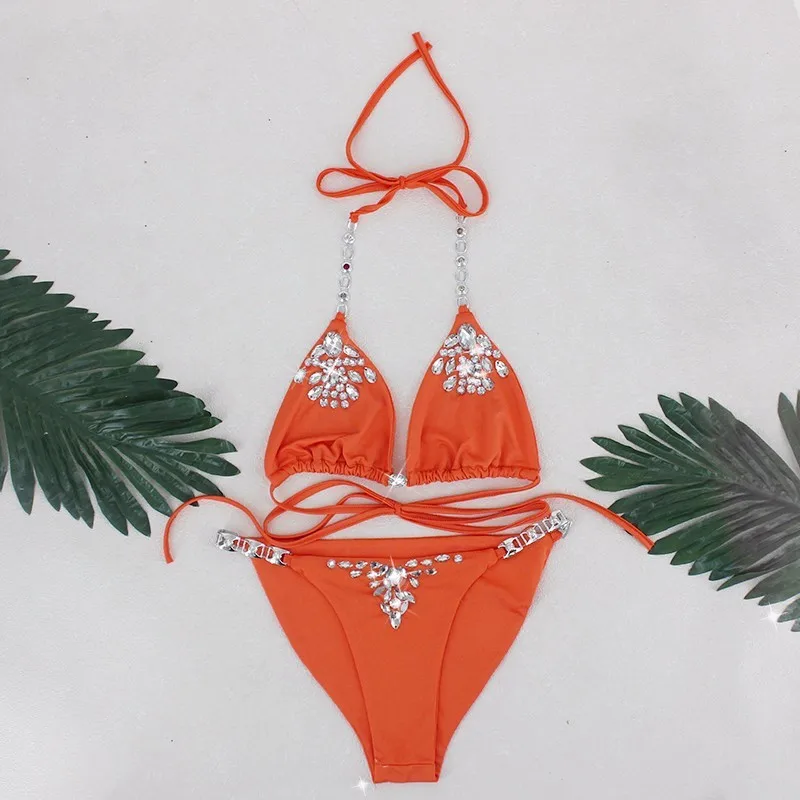 pfflook Diamond Swimsuit Crystal Bikini Set Brazilian Padded Swimsuits Push Up Swimwear Sexy Women Biquini 2017 Bathing Suit