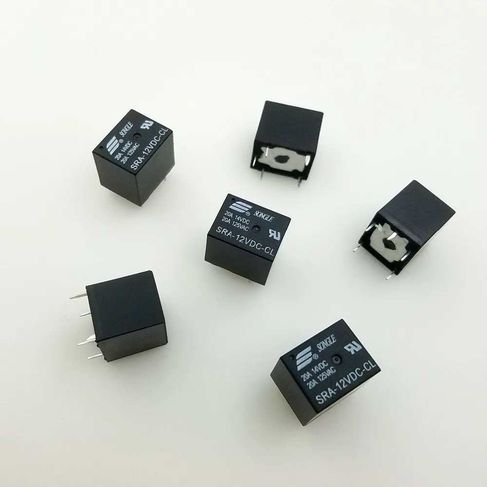 

100% New Original Power Relay 100pcs/lot SRA-12VDC-CL Relay 12V 20A 5pin One Open One Close Automotive relay Free shipping