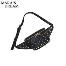 Mara's Dream модная сумка на пояс Женская заклепки пояс из искусственной кожи поясные сумки большой емкости черный пояс дорожная женская сумка