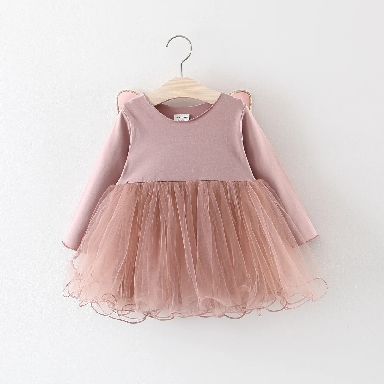 BibiCola/платье для маленьких девочек г. весенне-осенние хлопковые кружевные платья-пачки с длинными рукавами для новорожденных девочек платье на крестины для маленьких девочек - Цвет: pink