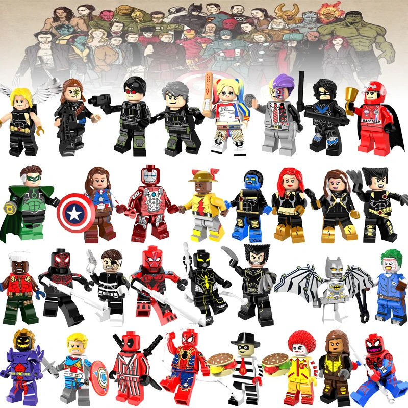 

Single Super Heroes Figure Iceman X-Men Professor X Kitty Pryde White Queen Tiger Archangel Psylocke Legoelys Building Blocks