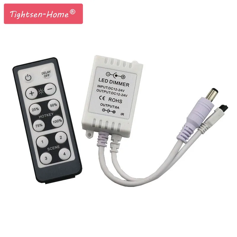 

12keys Led Dimmer Controller IR Infrared remote Switch control for 12V 24V single color 5050 3528 2835 5630 led strip light tape