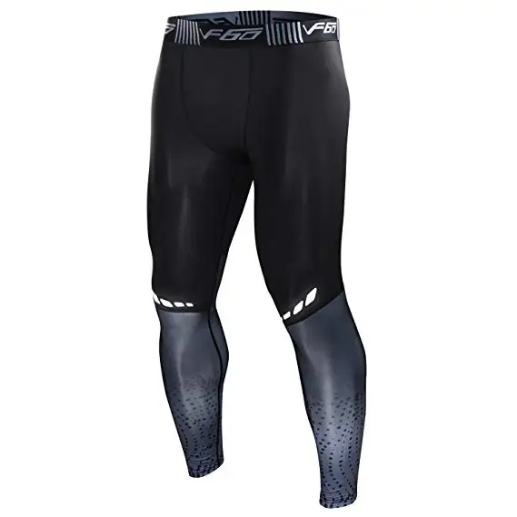 Mens Gym Compression Leggings Sport Training Pants Men Running Tights Trousers Men Sportswear Dry Fit Jogging Pants Gray