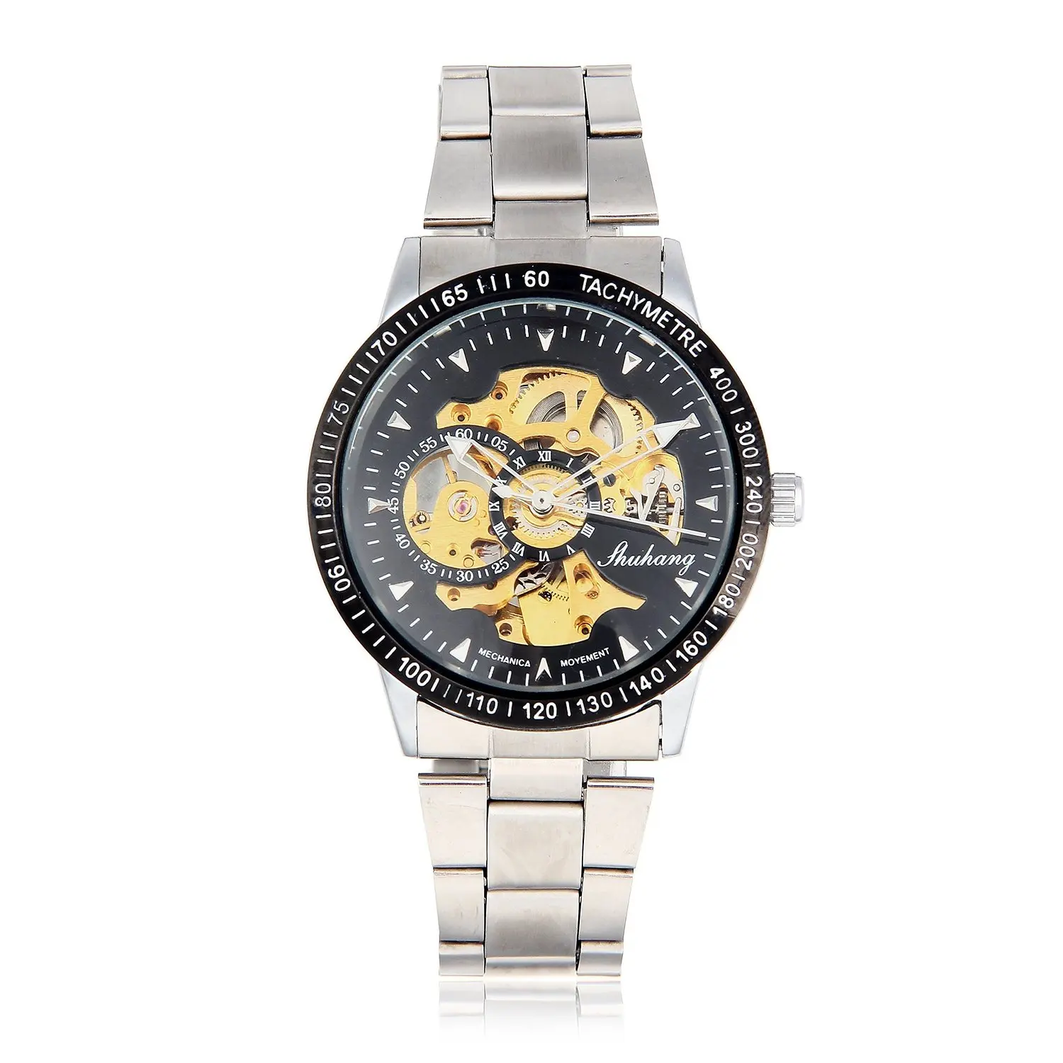 Men Male Mechanical font b Watch b font Stainless Steel Automatic Stylish Classic Skeleton font b