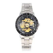 Men Male Mechanical Watch Stainless Steel Automatic Stylish Classic Skeleton Steampunk Wristwatch